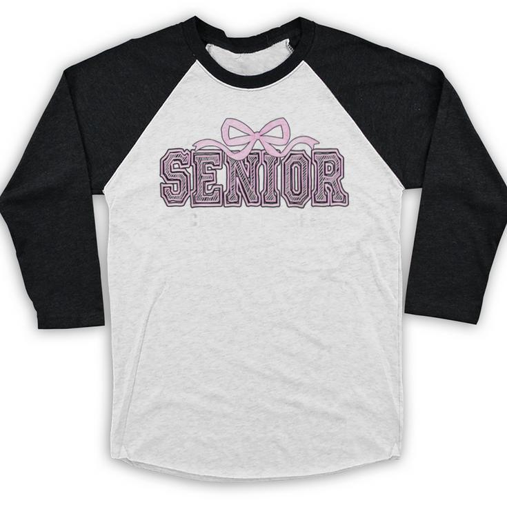 Senior 2026 Coquette Bow Class Of 2026 Graduation Graduate Baseball Raglan Shirt