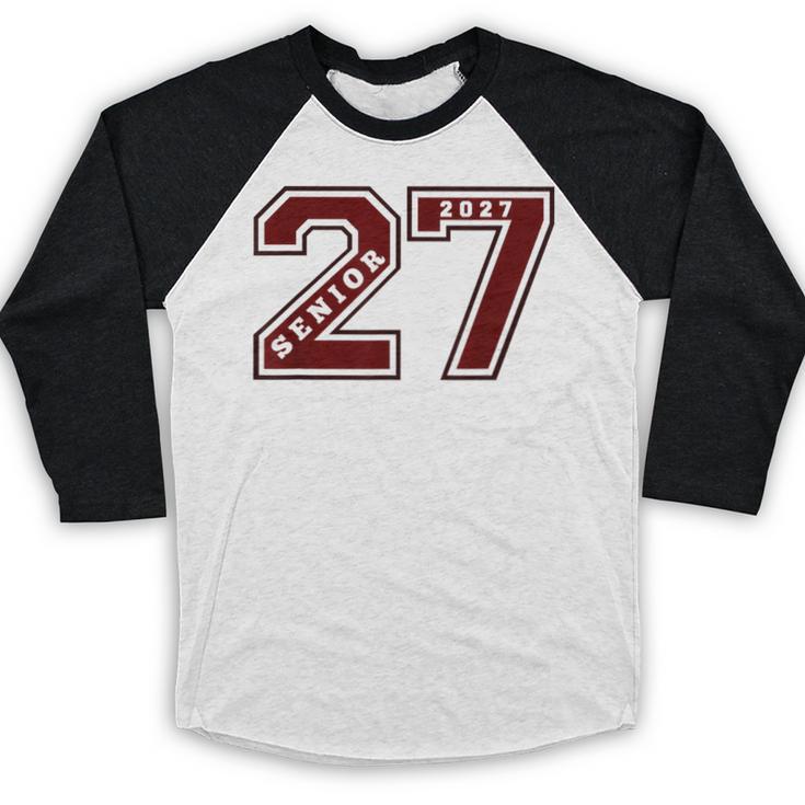 Senior 2027 Maroon Senior Class Of 27 Jersey Graduation Baseball Raglan Shirt