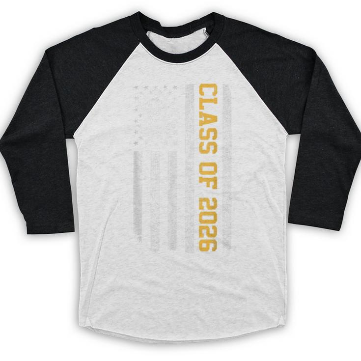 Senior 26 Class Of 2026 American Flag Graduation 2026 Baseball Raglan Shirt