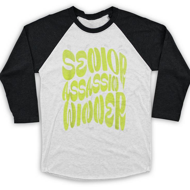 Senior Assassin Winner School Graduation Water Game Baseball Raglan Shirt