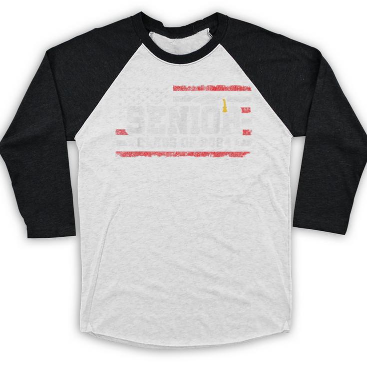 Senior Class 2024 Graduation American Flag Senior 2024 For Women Men Baseball Raglan Shirt