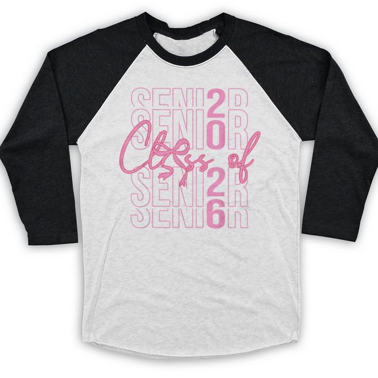 Senior Class Of 2026 Coquette Bow Graduation 2026 Girl Women Baseball Raglan Shirt