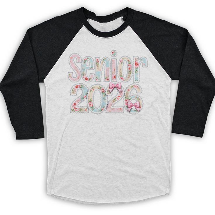 Senior Class Of 2026 Graduation 2026 Coquette Pink Bow Cute Baseball Raglan Shirt