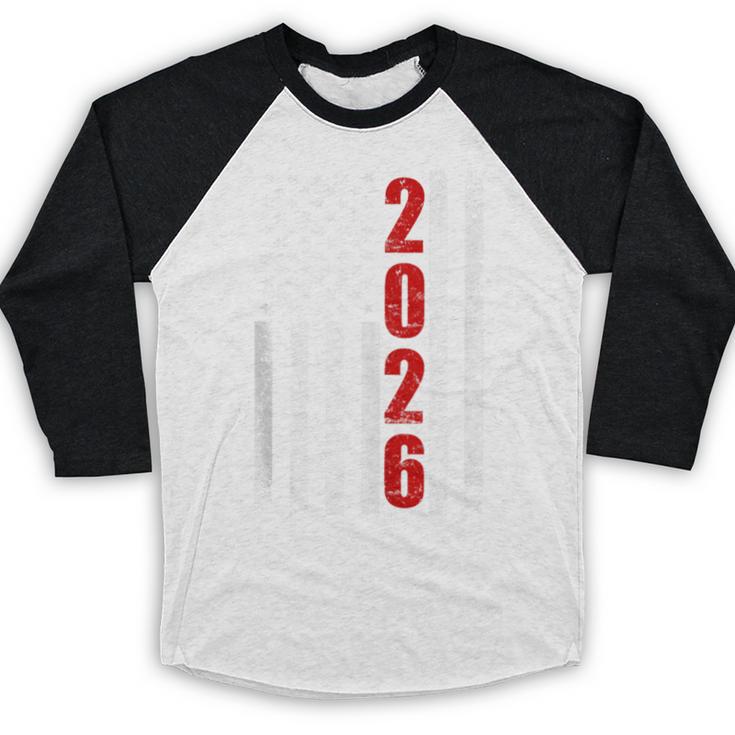 Senior Class Of 2026 Patriotic American USA Flag Graduation Baseball Raglan Shirt