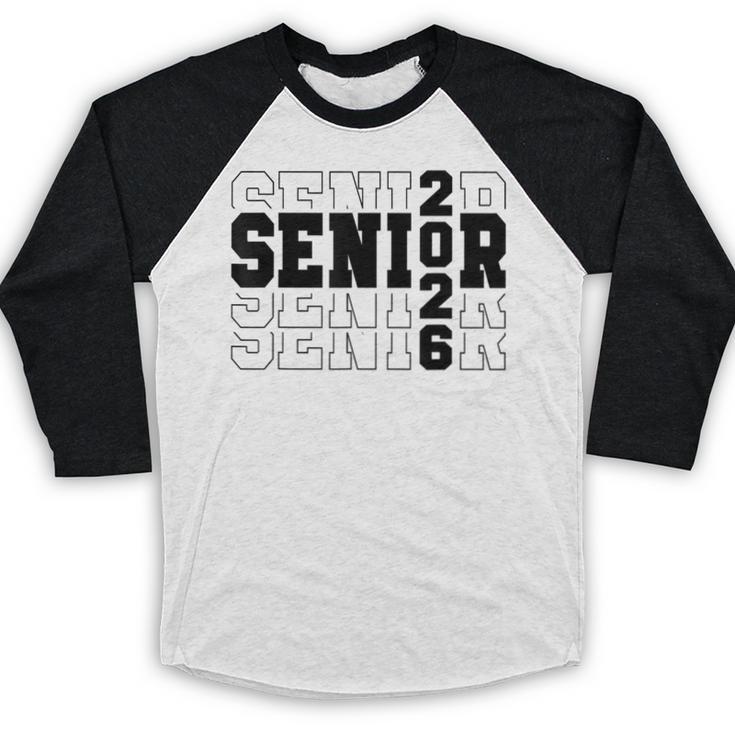 Senior Class Of 2026 Varsity Text Graduation Baseball Raglan Shirt