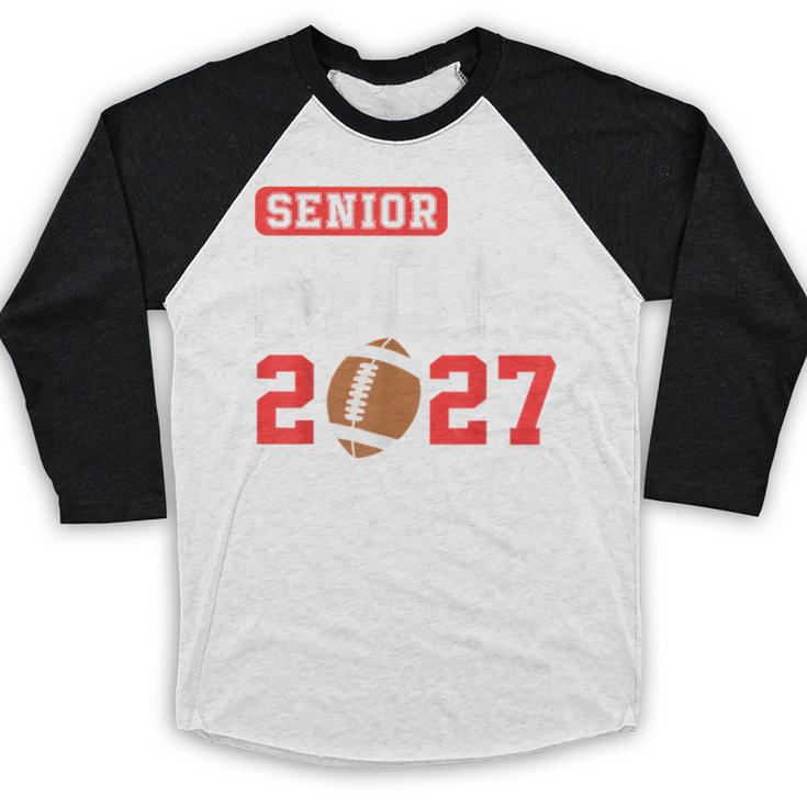 Senior Football Mom 2027 Team Class Of 2027 Graduation Mom Baseball Raglan Shirt