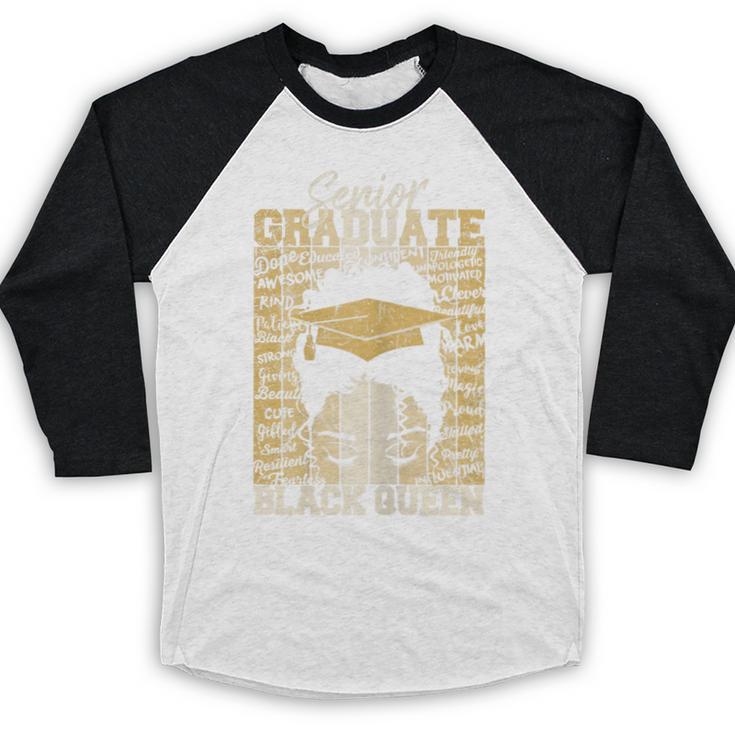 Senior Graduate 2024 Queen Graduation Educated Melanin Baseball Raglan Shirt