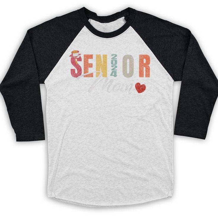 Senior Mom 2024 Graduation Heart Class Of 2024 Baseball Raglan Shirt