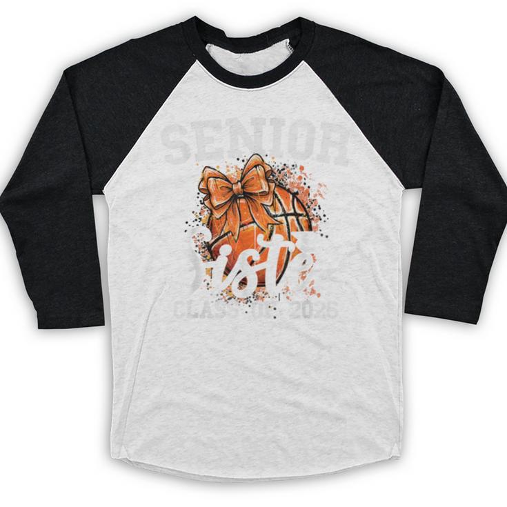 Senior Sister Class Of 2026 Coquette Basketball Graduation Baseball Raglan Shirt
