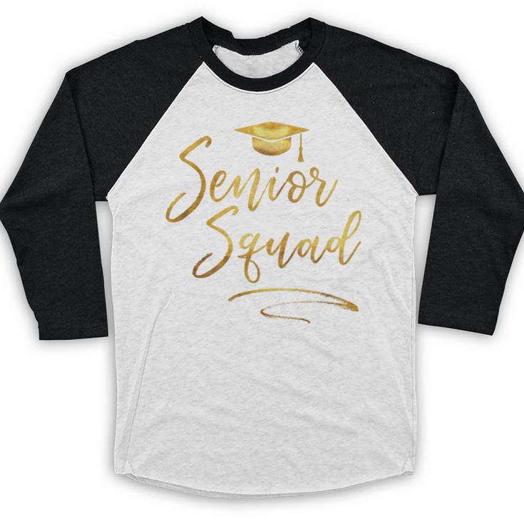 Senior Squad Graduation With Golden Cap Team Baseball Raglan Shirt
