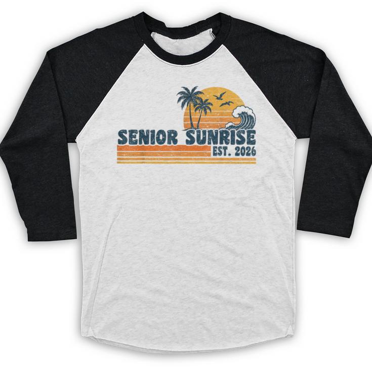 Senior Sunrise 2026 Graduation Cool Retro High School Baseball Raglan Shirt