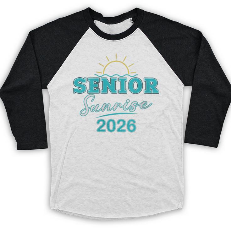 Senior Sunrise Class Of 2026 Vintage Graduation High School Baseball Raglan Shirt
