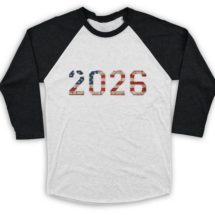 Senior Year 2026 American Flag USA Graduation Class Of 2026 Baseball Raglan Shirt