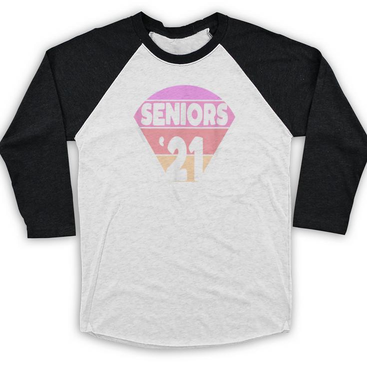 Seniors 2021 For Her Him Retro 21 Graduation Class Baseball Raglan Shirt