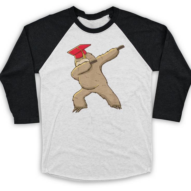 Sloth Dabbing 5th Grade Graduation Shirt Fifth Grade Grad Baseball Raglan Shirt