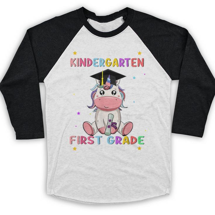 So Long Kindergarten Graduation Class 2025 Unicorn Girls Baseball Raglan Shirt