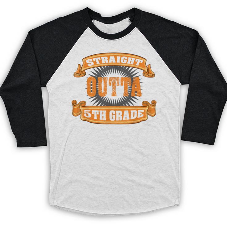 Straight Outta 5th Grade Shirt Fifth Graduation Boys Girls Baseball Raglan Shirt