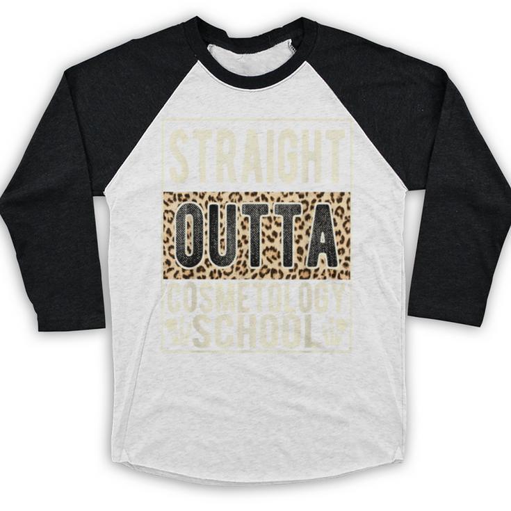 Straight Outta Cosmetology School Leopard Graduation Baseball Raglan Shirt