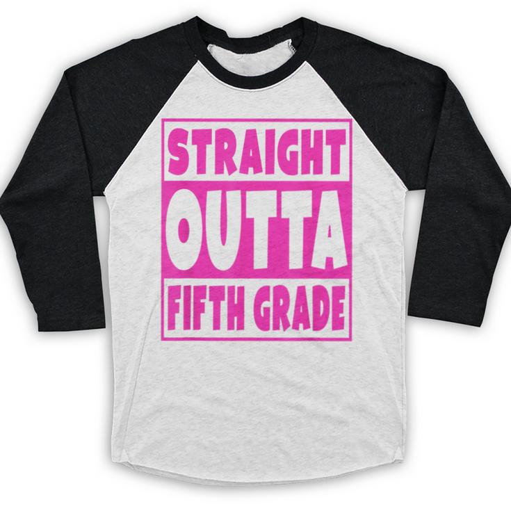 Straight Outta Fifth Grade Graduation Class Baseball Raglan Shirt