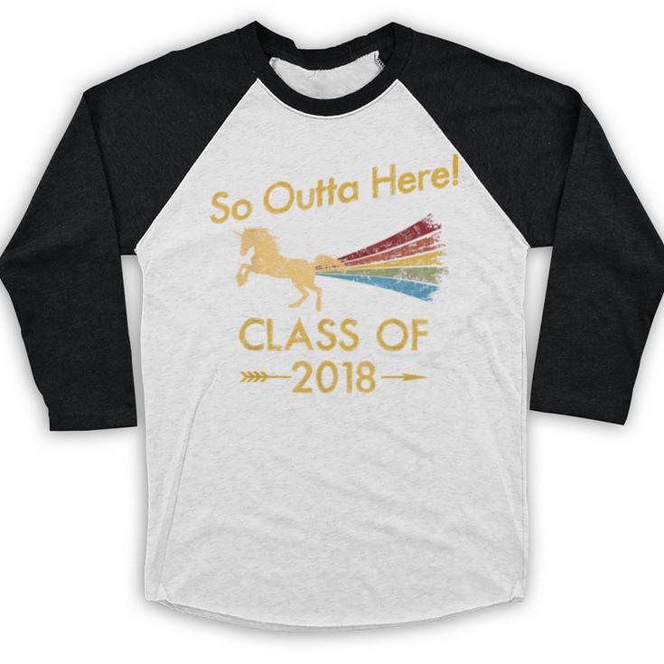 STRAIGHT OUTTA HIGH SCHOOL 2018 Grad Graduation Shirt Baseball Raglan Shirt