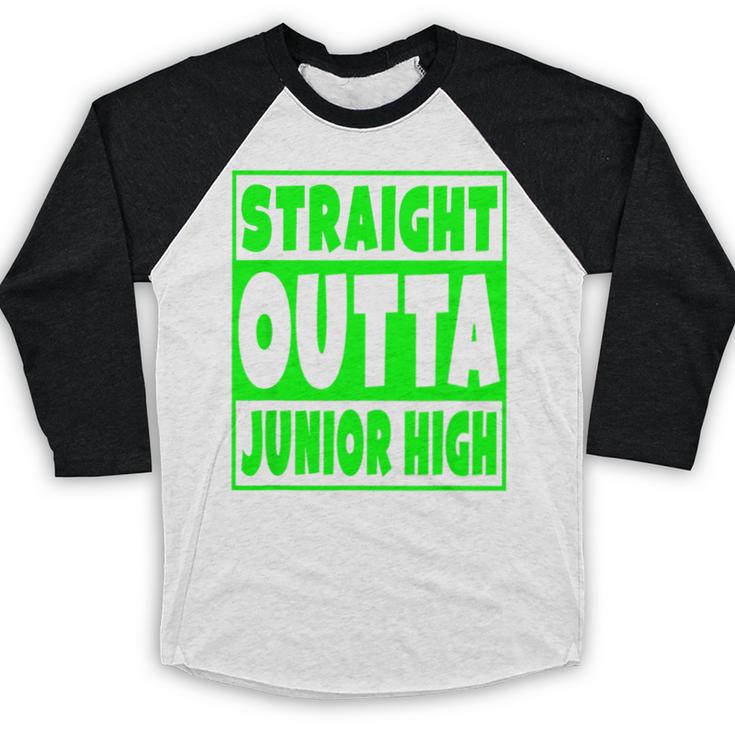 Straight Outta Junior High School Graduation T-Shirt Baseball Raglan Shirt