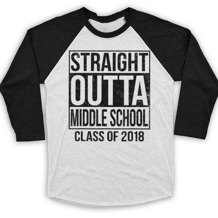 Straight Outta Middle School Graduation Baseball Raglan Shirt
