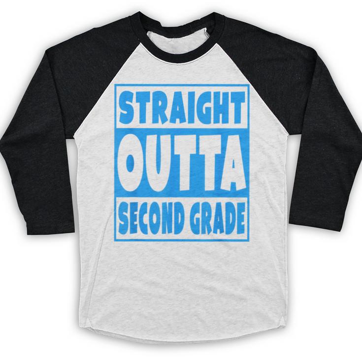 Straight Outta Second Grade Graduation Class Baseball Raglan Shirt