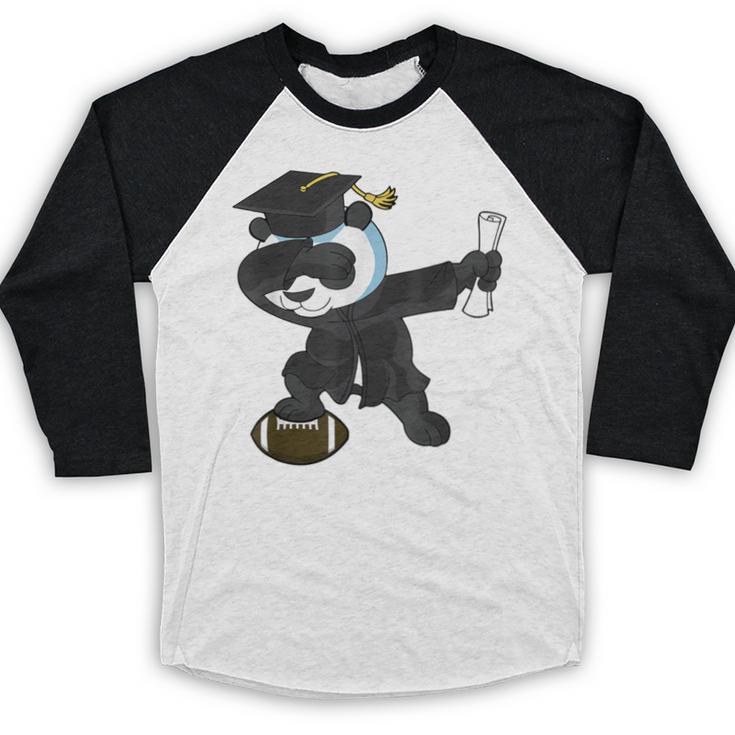 Student Graduation 2022 Panda Football Boys Girls Teenager Baseball Raglan Shirt