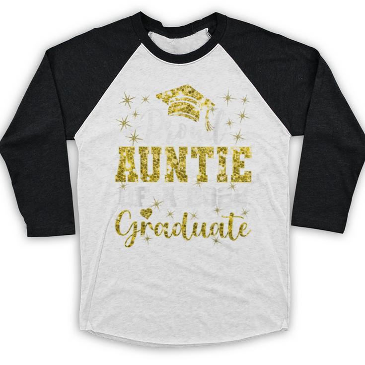 Super Proud Auntie Of 2025 Graduate Senior Graduation Family Baseball Raglan Shirt