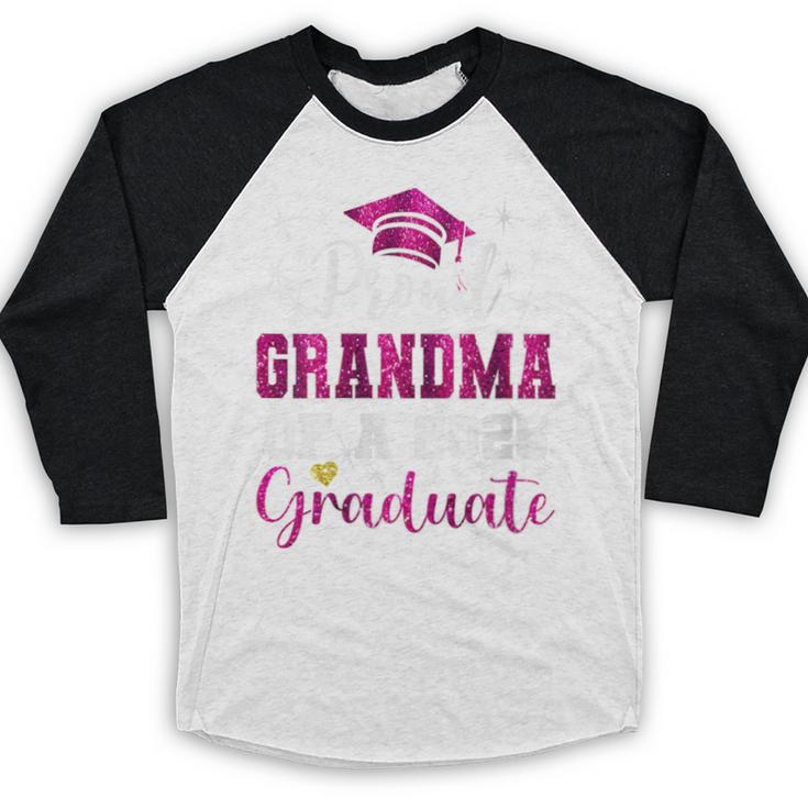 Super Proud Grandma Of 2025 Graduate Graduation Family Baseball Raglan Shirt