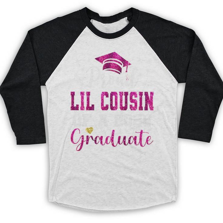 Super Proud Little Cousin Of 2025 Graduate Graduation Family Premium Tri-Blend Baseball Raglan Shirt