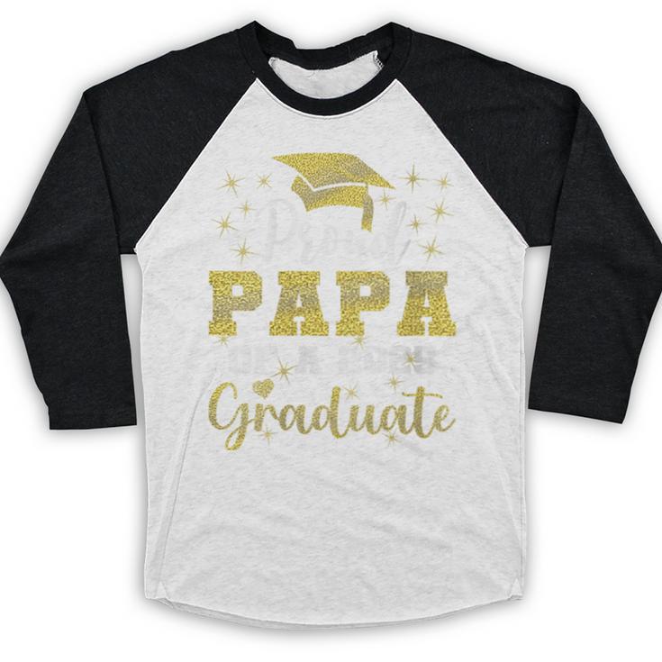 Super Proud Papa Of 2025 Graduate Senior Graduation Family Baseball Raglan Shirt