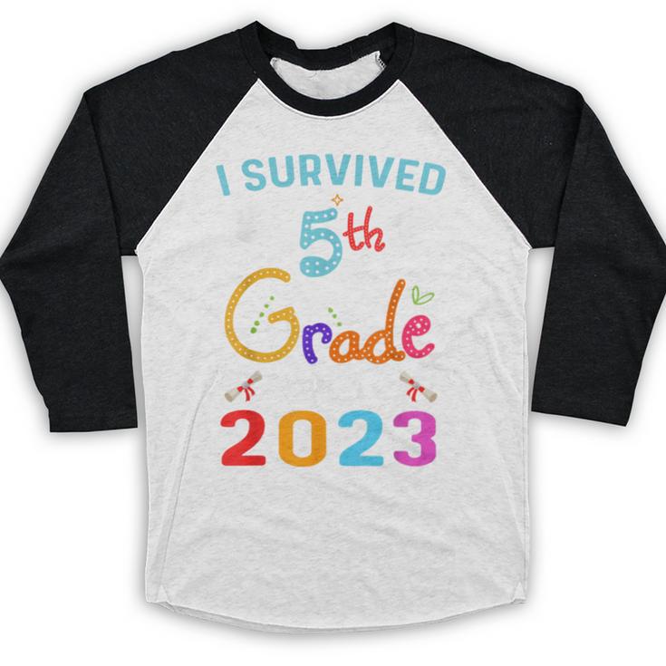 I Survived 5th Grade Graduation Class 2023 Elementary Baseball Raglan Shirt