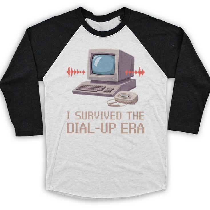I Survived The Dial-Up Era Retro 90s Nostalgia Premium Tri-Blend Baseball Raglan Shirt I Survived The Dial-Up Era Retro 90s Nostalgia Premium Tri-Blend Baseball Raglan Shirt