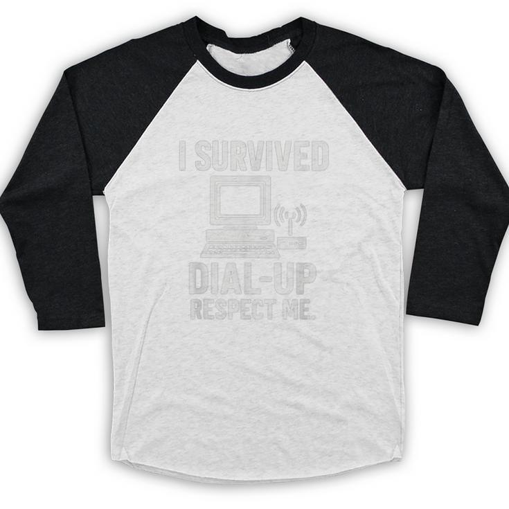 I Survived Dial-Up Internet – Retro 90s Nostalgia Baseball Raglan Shirt