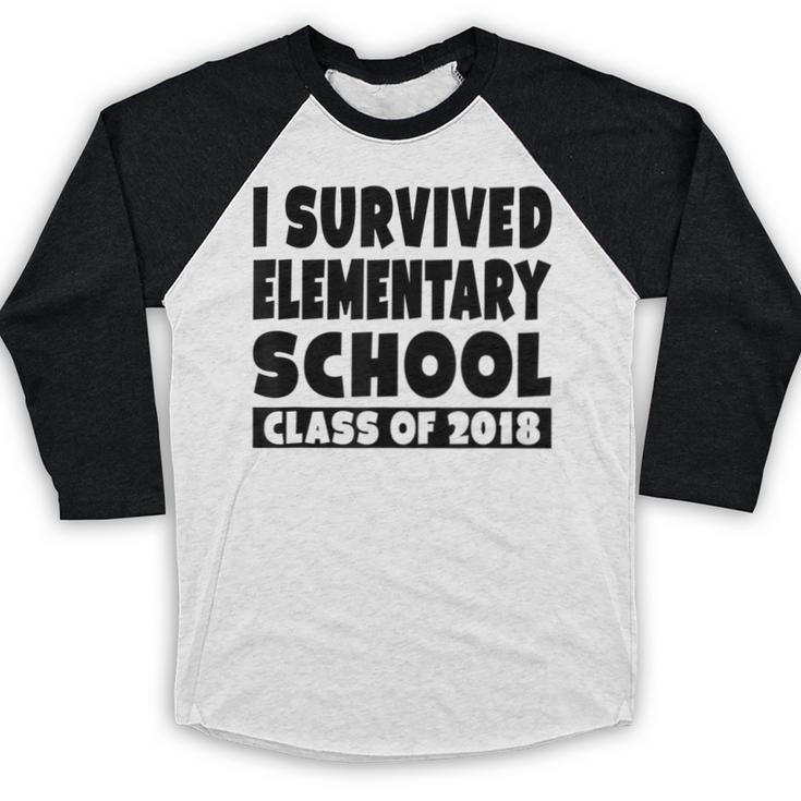 I Survived Elementary School Class Of 2018 Graduation Shirt Baseball Raglan Shirt