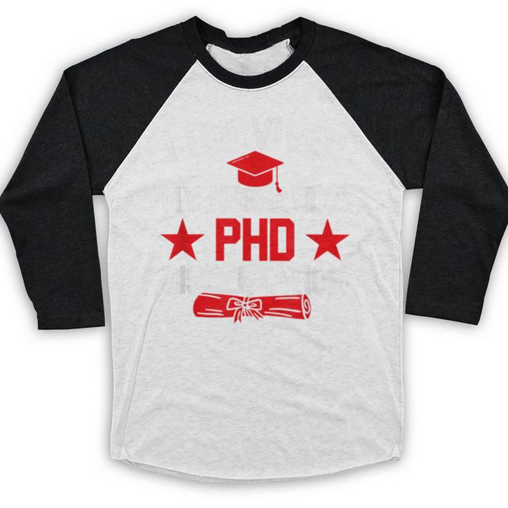 I Survived My Husband's PHD Dissertation Graduation Baseball Raglan Shirt