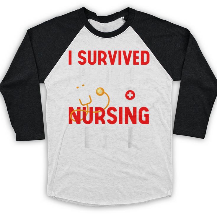 I Survived My Mom's Nursing Degree Graduation Day 2026 Baseball Raglan Shirt