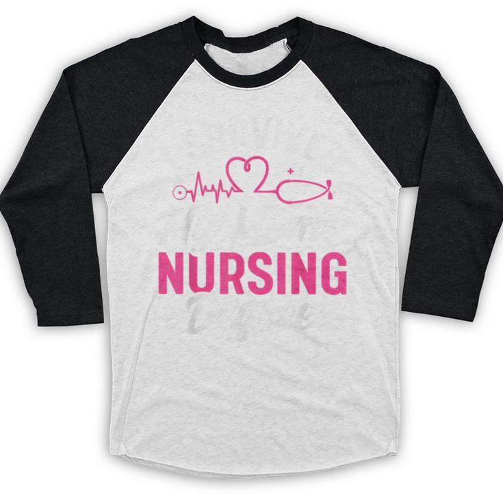 I Survived My Mom's Nursing Degree Nurse Graduation Baseball Raglan Shirt