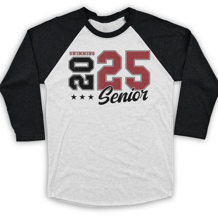 Swimming Senior Night Swimming Senior 2025 Graduation 59 Baseball Raglan Shirt