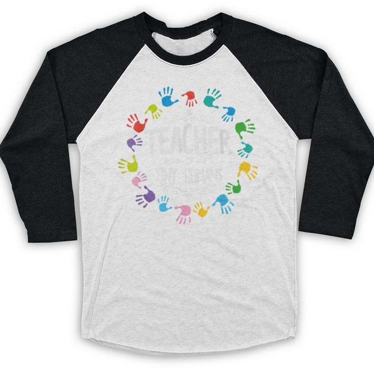 Teacher Of Tiny Humans Preschool Kindergarten Graduation Baseball Raglan Shirt