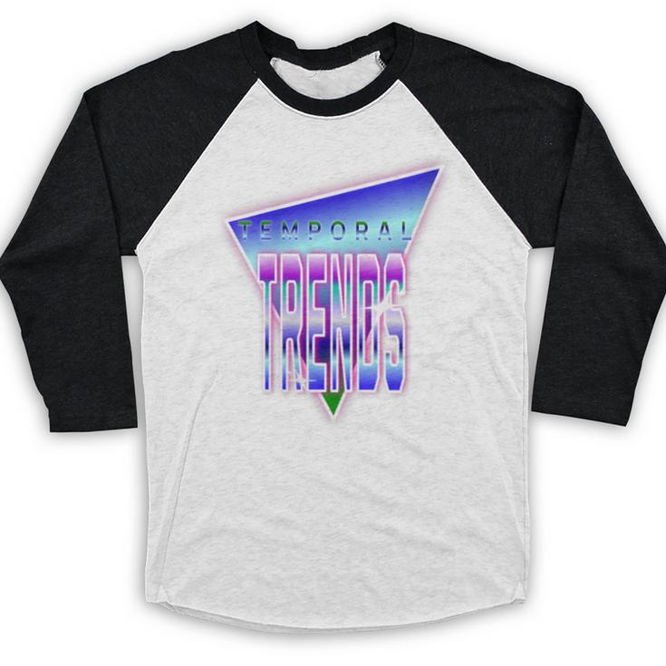 Temporal Trends Vaporwave Style Retro Nostalgia Look Baseball Raglan Shirt