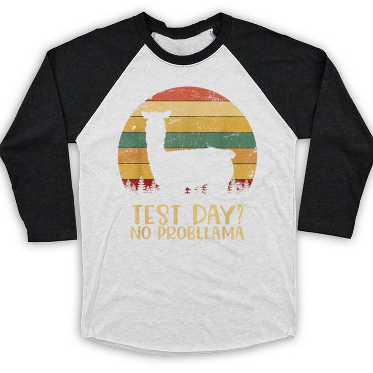 Test Day No Probllama Silhouette Teacher Student Graduation Baseball Raglan Shirt