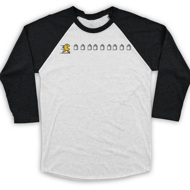 Thanksgiving Fun Nostalgia Pixels Shopping Therapy Baseball Raglan Shirt