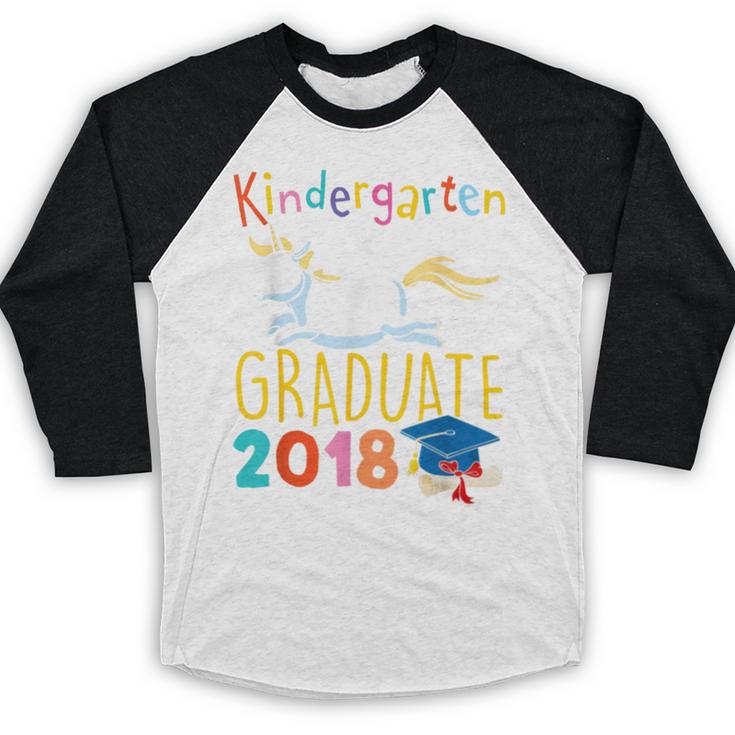 Unicorn Kindergarten Graduation Shirt Girls Baseball Raglan Shirt