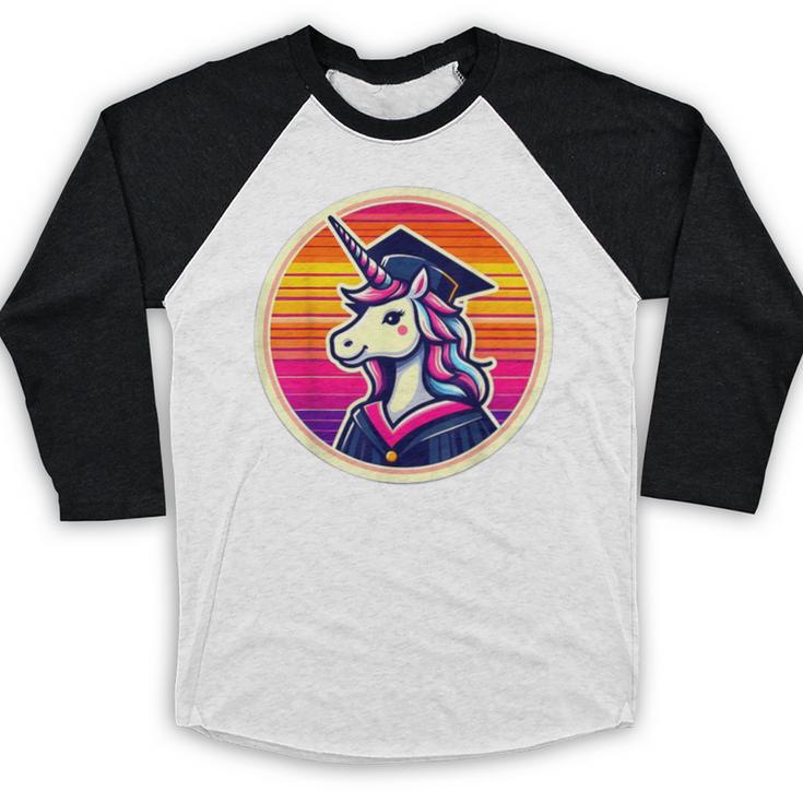 Unicorn University Graduation Graduating School Girl Cute Baseball Raglan Shirt
