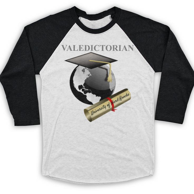 Valedictorian University Of Hard Knocks Graduation Tshirt Baseball Raglan Shirt