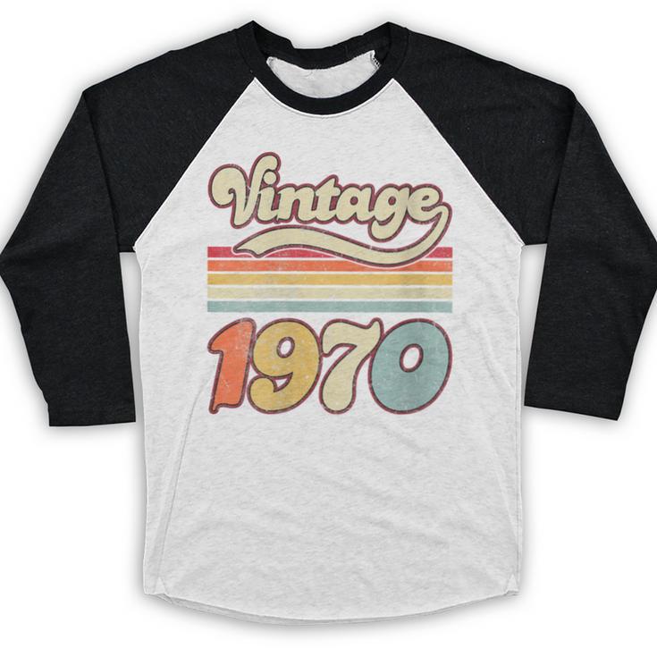 Vintage 1970 Birthday Retro Style 70's Born Nostalgia Outfit Baseball Raglan Shirt