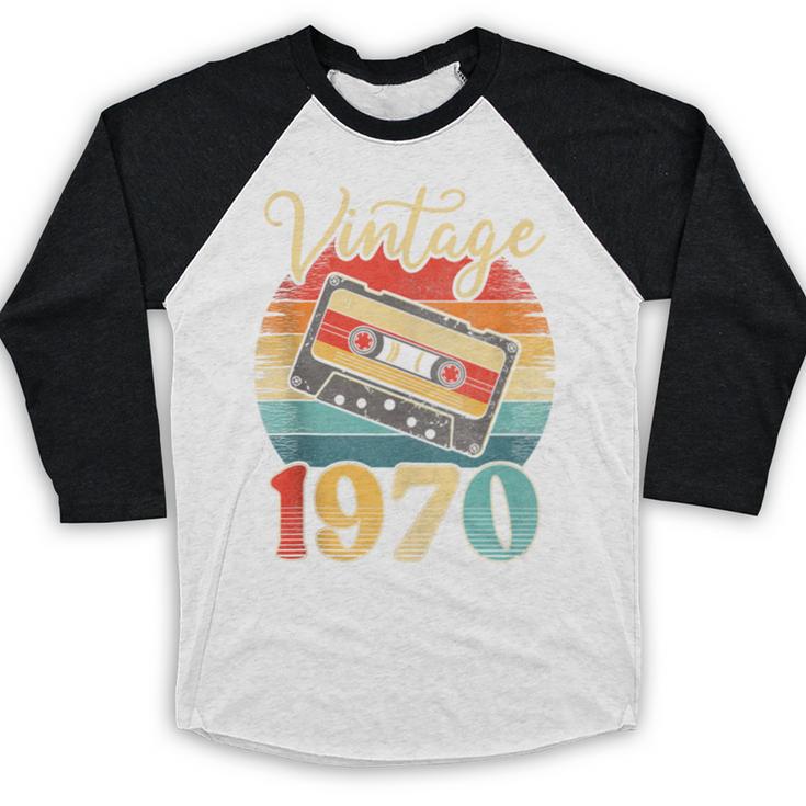 Vintage 1970 Retro Cassette Tape 70s Born Nostalgia Birthday Baseball Raglan Shirt