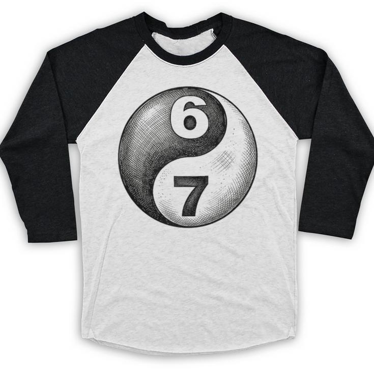 Vintage 6 7 Sketch Yin Yang Namaste Six Seven Nostalgia Baseball Raglan Shirt Vintage 6 7 Sketch Yin Yang Namaste Six Seven Nostalgia Baseball Raglan Shirt